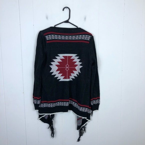 May & July Open Wrap Cardigan Sweater Aztec Pattern Sz S - Picture 4 of 6